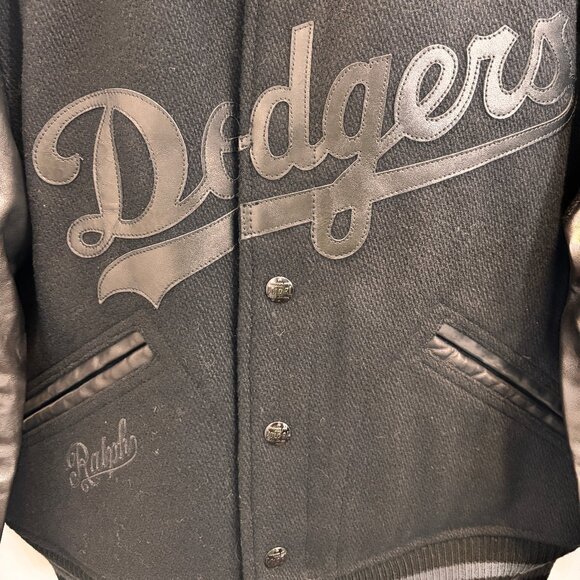 NWT Polo Ralph Lauren Dodgers Limited Ed. Black Wool/Leather Jacket SMALL - Picture 6 of 16